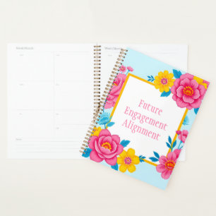 Agenda Marco floral con flores vibrantes