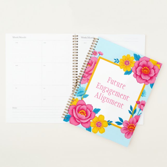 Agenda Marco floral con flores vibrantes (Demostración)