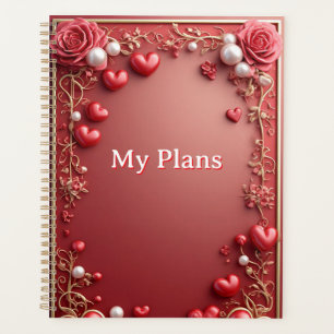 Agenda Marco floral de corazones de amor romántico de San