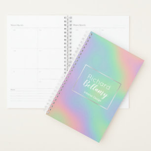 Agenda Marco Metalizado del efecto arcoiris holográfico m