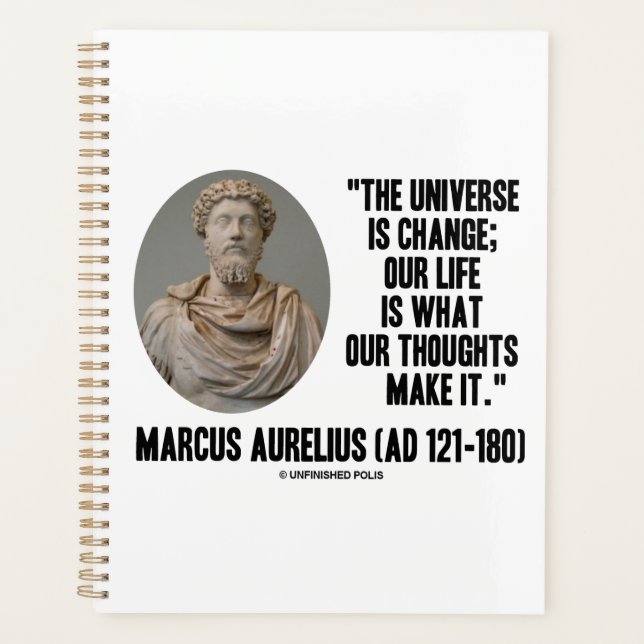 Agenda Marcus Aurelius Universe Change Life Thoughts Qte (Anverso)
