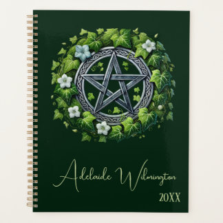 Agenda Marfil mágico pentagram verde