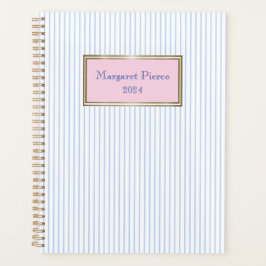 Agenda Margaret Pinstripe Planner con rosa
