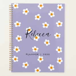 Agenda Margarita Floral Morada Moderna Personalizada 2023