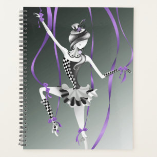 Agenda Marioneta de bailarina extravagante cintas moradas