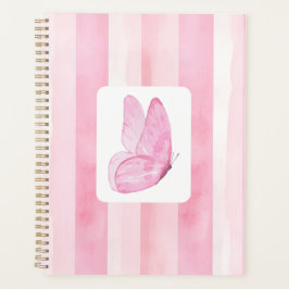 Agenda Mariposa acuarela rosa - Suave pastel femenino D