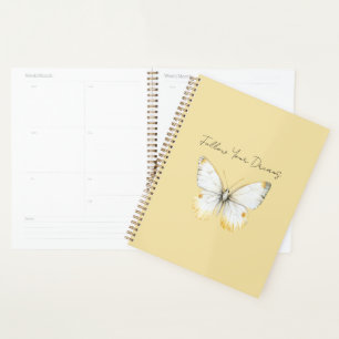 Agenda Mariposa Amarilla Blanca
