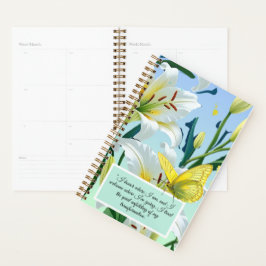 Agenda Mariposa amarilla de Lirio Blanco Planner inspirad