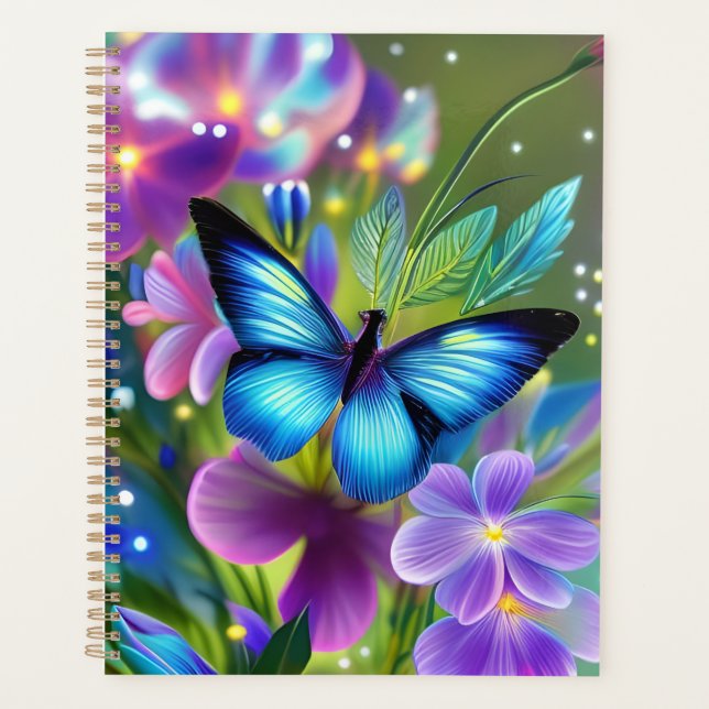 Agenda Mariposa azul brillante en el Jardín de los Hados (Anverso)