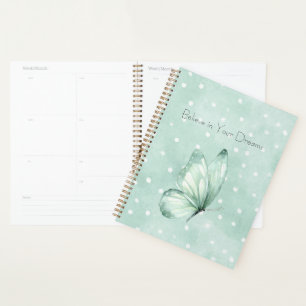 Agenda Mariposa Cree Puntos Blancos Menta