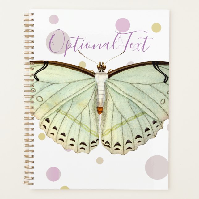 Agenda Mariposa de belleza verde suave (Anverso)
