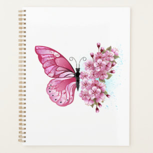 Agenda Mariposa de flores con Sakura rosa