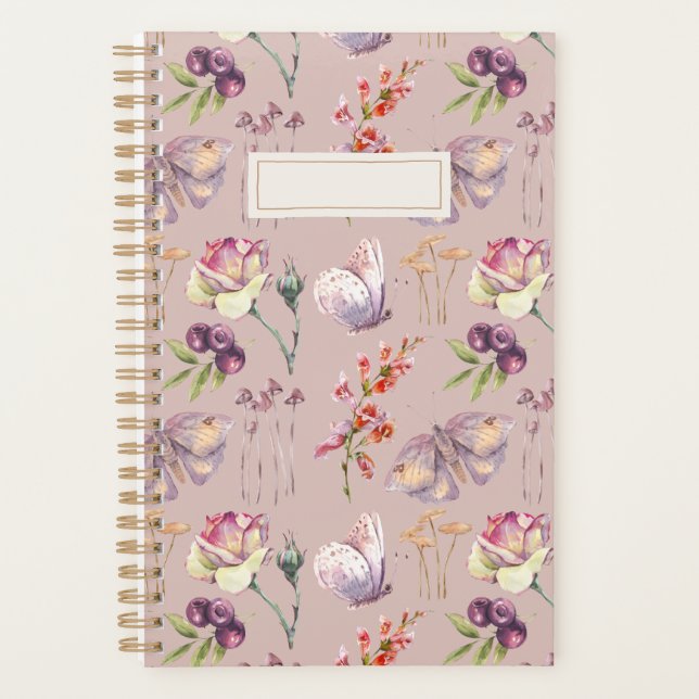 Agenda Mariposa de hongos botánicos de Rosa seco (Anverso)