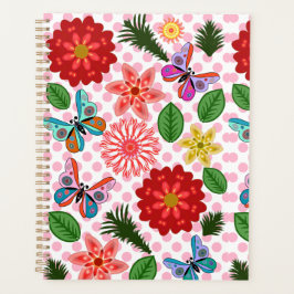 Agenda Mariposa Floral de Jardín de Primavera Moderna