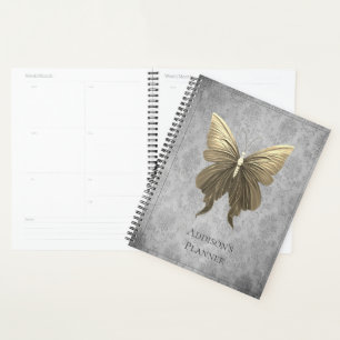 Agenda Mariposa jewada de oro