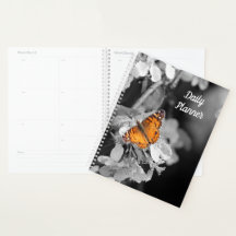 Mariposa naranja en Apple Blossom Daily Planner