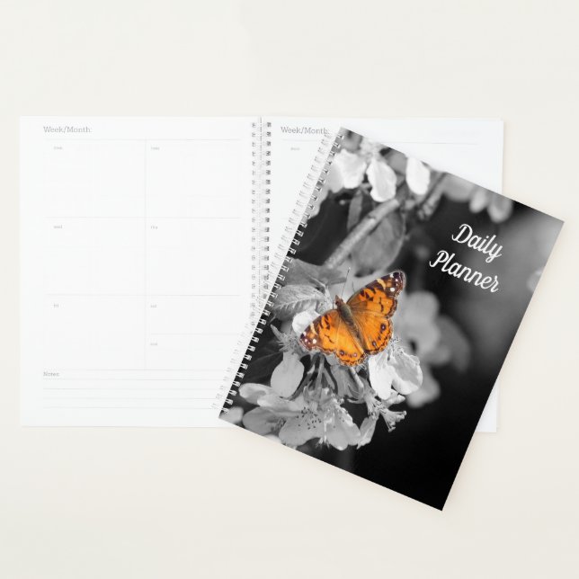 Agenda Mariposa naranja en Apple Blossom Daily Planner (Demostración)