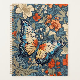 Agenda Mariposa Regal en medio de la floral William Morri