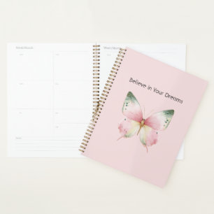 Agenda Mariposa Verde Rosa Blanca Menta