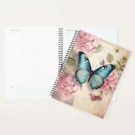 Agenda Mariposa y flores de época