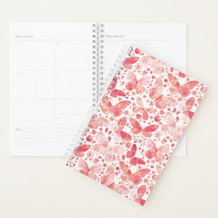 Agenda Mariposas Acuarela Coral Rosa