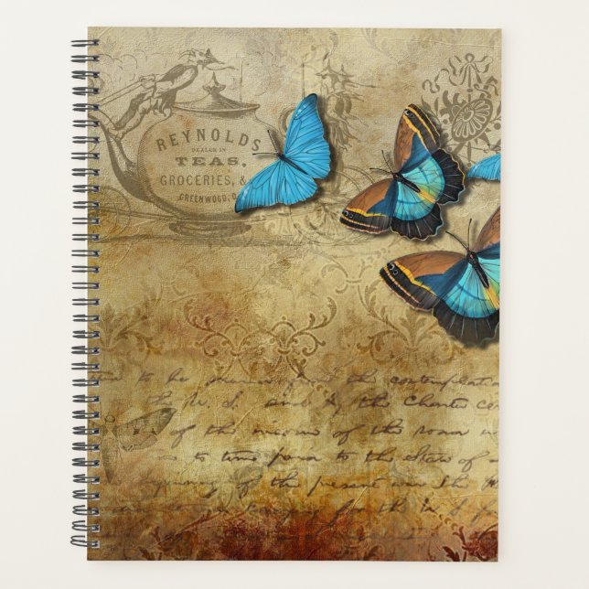Agenda Mariposas azules vintage (Anverso)