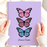 Agenda Mariposas de colores Nombre personalizado púrpura<br><div class="desc">Manténgase organizado e inspirado en este vibrante planificador con mariposas coloridas sobre un fondo morado. Personalízalo con tu nombre para un toque único y alegre. Este planificador es perfecto para realizar un seguimiento de las citas, tareas pendientes y todas sus fechas importantes. Con su diseño alegre y su amplio espacio...</div>