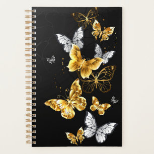 Agenda Mariposas doradas y blancas