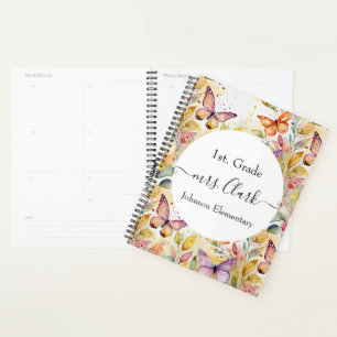 Agenda Mariposas florales personalizadas para lección de