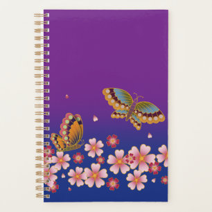Agenda Mariposas japonesas en medio de sakura florecen en