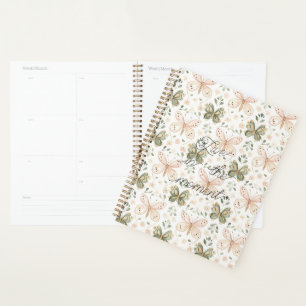 Agenda Mariposas Rosa Rubor Verde Menta