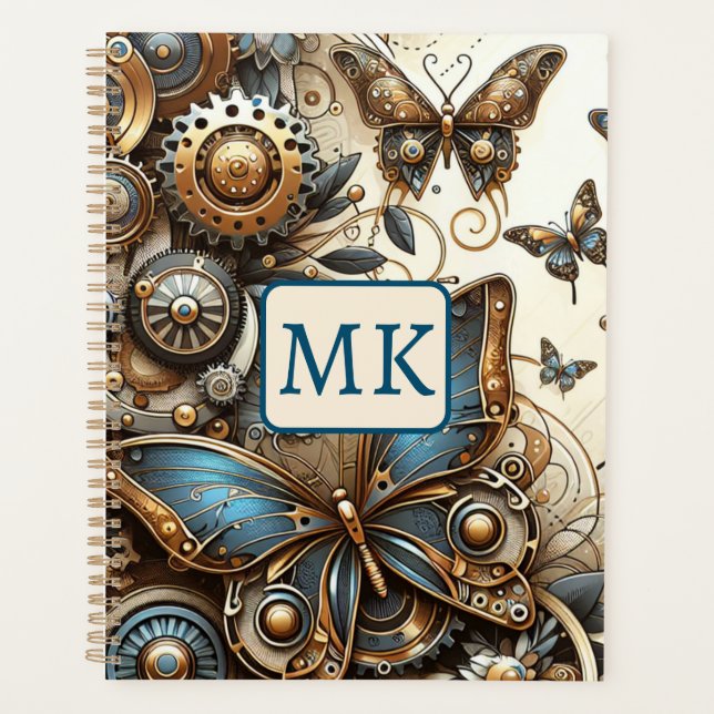 Agenda Mariposas Vintage Steampunk (Anverso)