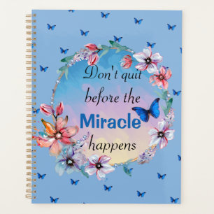 Agenda Mariposas y flores Cita de mentalidad positiva