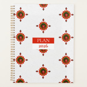 Agenda Mariquita Roja Blanca y Verde Espiral 2026