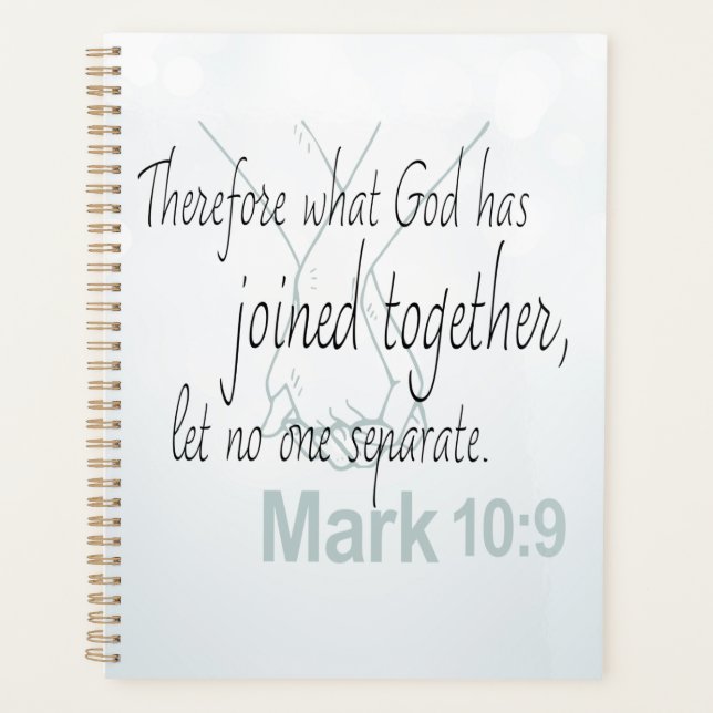 Agenda Mark 10:9 Biblia matrimonial Verse (Anverso)
