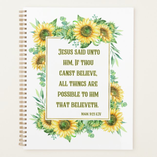 Agenda Mark 9:23 Biblia Verse Calendar Planner (Anverso)