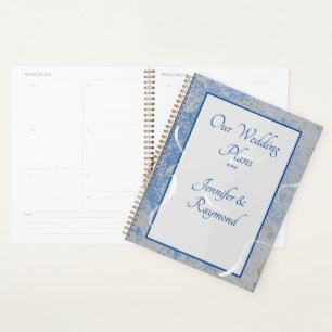 Agenda Mármol azul y gris personalizado