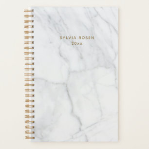 Agenda Mármol blanco gris moderno personalizado