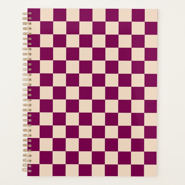 Agenda Maroon and beige checkerboard pattern (Anverso)