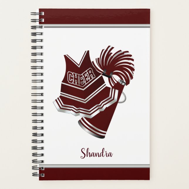 Agenda Maroon Cheerhead Planner (Anverso)