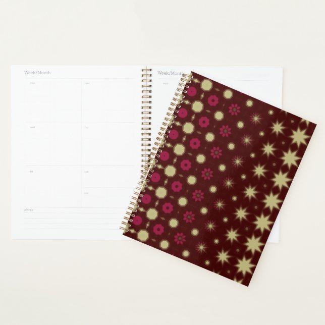 Agenda Maroon Geometric design planner (Demostración)