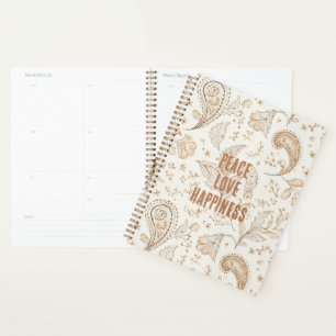 Agenda Marrón Crema Boho Bohemio