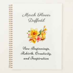 Agenda Marzo Nacimiento Flor Daffodil Nacimiento Regalo