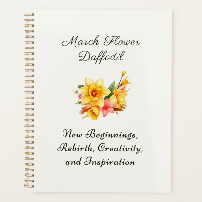 Agenda Marzo Nacimiento Flor Daffodil Nacimiento Regalo (Anverso)