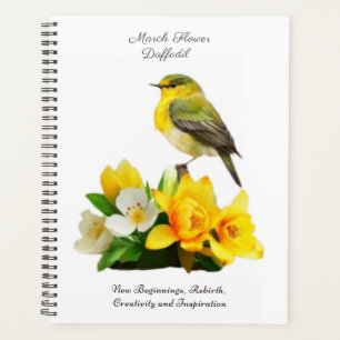 Agenda Marzo Nacimiento Mes Flor Vibrante Regalo de cumpl