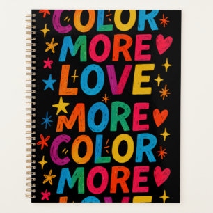 Agenda Más Color Más Amor Tipografía Divertida Arcoíris D