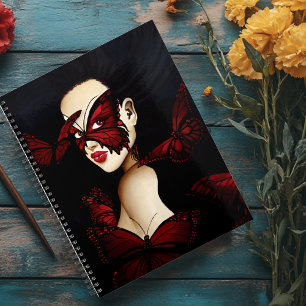 Agenda Máscara de Mariposa Roja Mujer Fantasía Gótica
