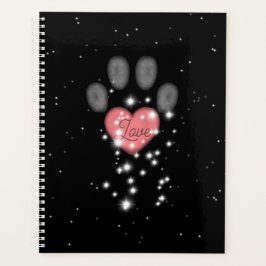 Agenda Mascota de impresión Starlight Pink Heart Paw - Ne