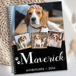 Agenda Mascota personalizado Perro de cachorro Monograma<br><div class="desc">Mantenga todas sus citas con cachorros, y las aventuras se organizan fácilmente con un planificador fotográfico de perros personalizado. Ya sea por las divertidas aventuras de cachorros, visitas veterinarias, horarios de entrenamiento, o todas las fechas de juego de cachorros, este planificador de fotos de perros y libro de memoria de...</div>