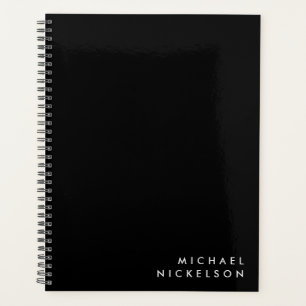 Agenda Masculina clásica simple Nombre en negro